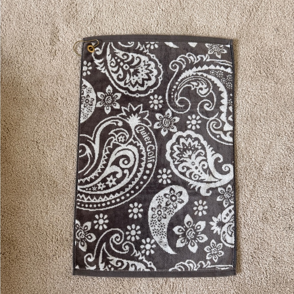Quiet Golf Club golf towel - paisley cocoa brown